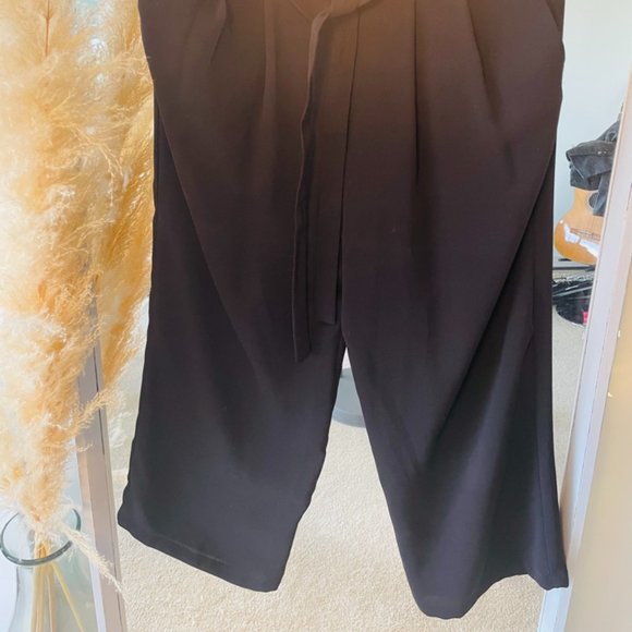 Wide leg cropped black pants - Picture 2 of 3
